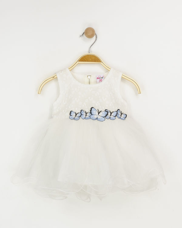 Picture of K09231 GIRLS DRESS WITH BUTTERFLIES AND TUTU BOTTOM